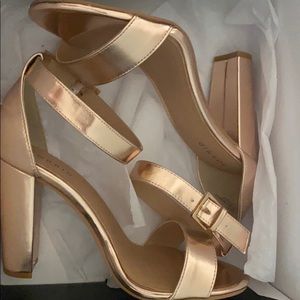 4in Rose Gold 2 strap High Heel Size 10 wide